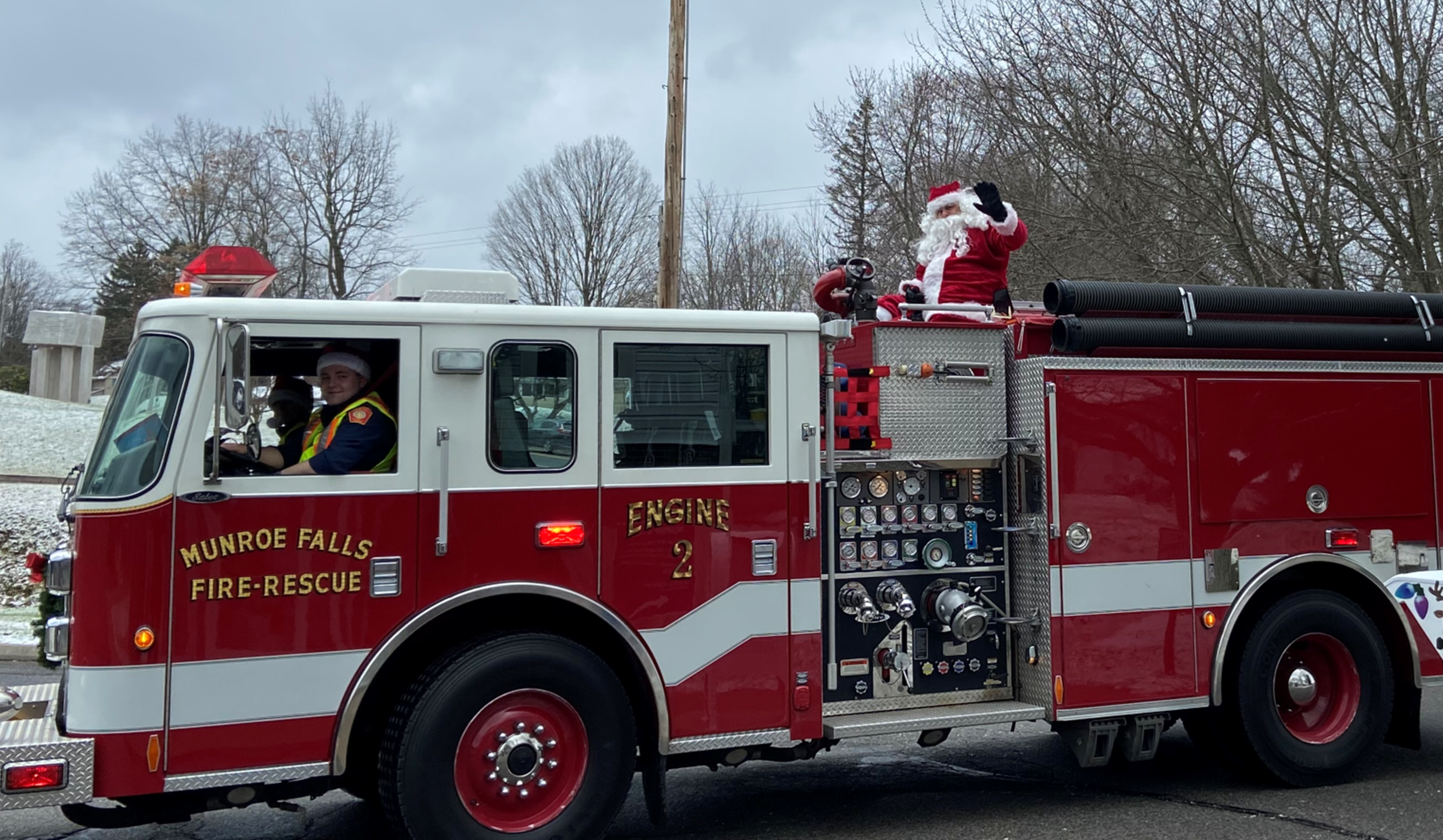 Santa on fire truck